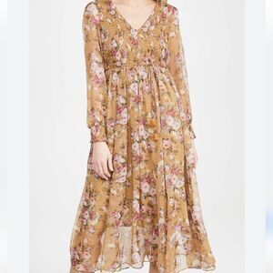 O.P.T Anthropologie Wick Floral Midi Dress Size Small